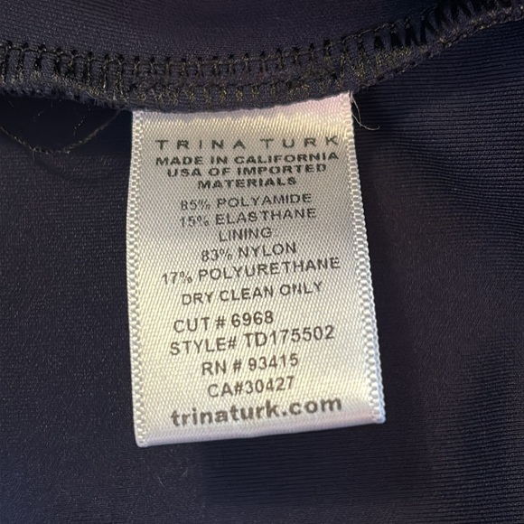 Trina Turk Enliven Cold Shoulder Navy Blue Bodycon Dress Size 0 - Picture 6 of 6